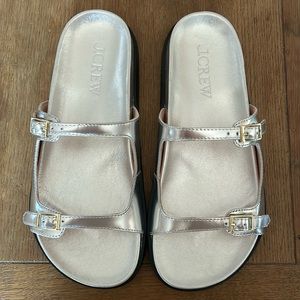 JCREW Colbie Silver Metallic Sandals 7 Brand new